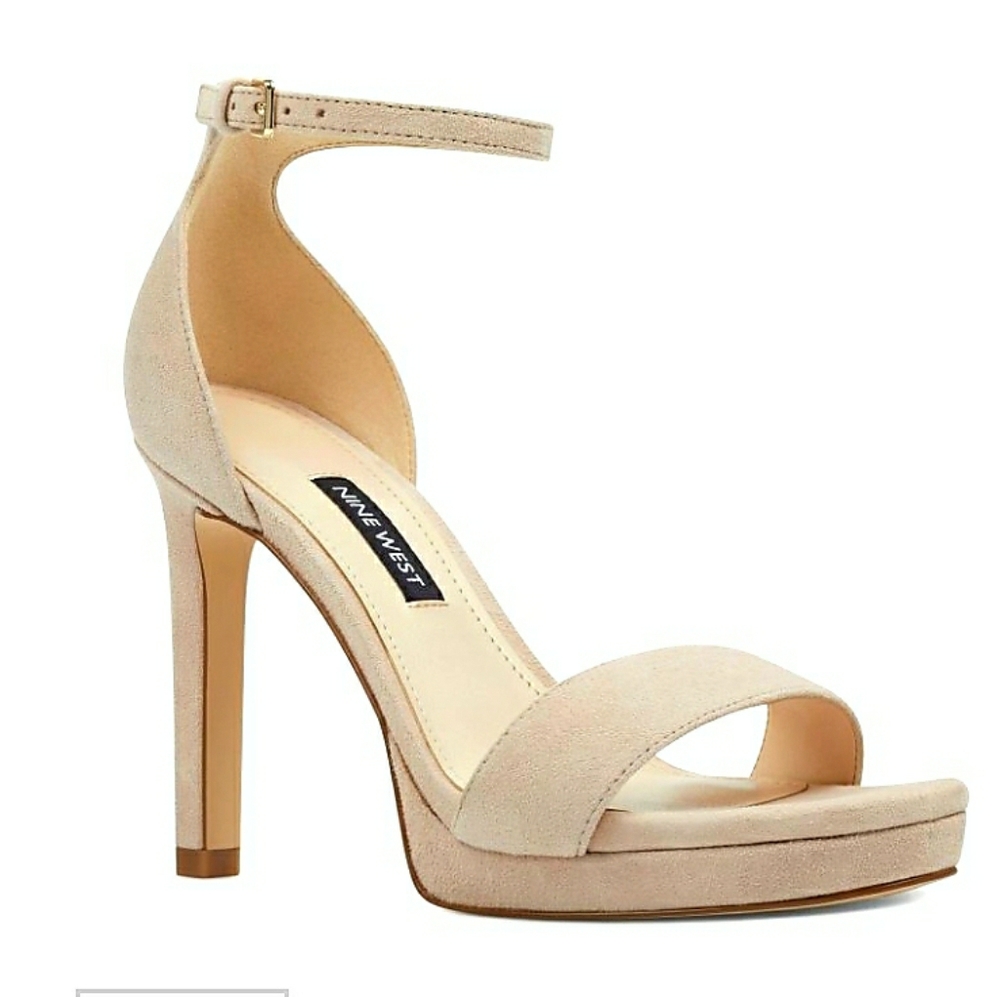 Nine west nude suede heels